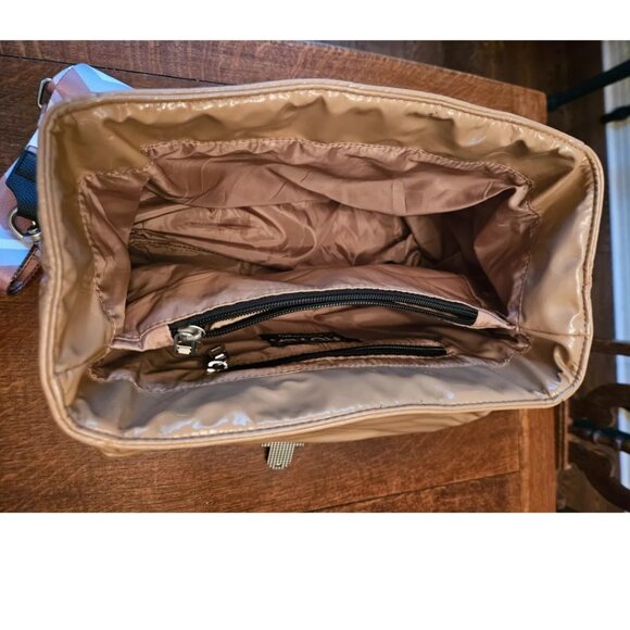 Think Royln Evelyn Puffer Crossbody/Tote Bag 12"x12" Nude - Picture 4 of 9